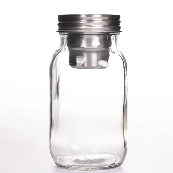 Glass to-Go Container Innovative Salad Cup 16oz Food on The Go Glass Jar with Stainless Steel Lid
