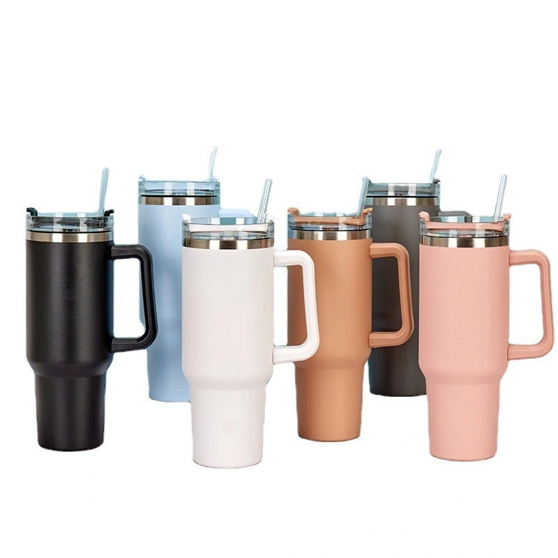 Adventure Quencher Stainless Steel Coffee Mug 40oz Tumbler with Handle Lids and Straw