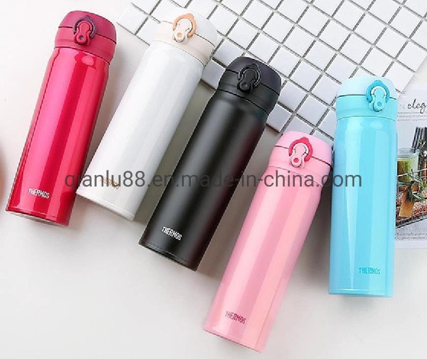 Portable Travel Car Water with Bounce Lid Stainless Steel Insulated Double Walled Coffee Cup Vacuum Flask Thermal Cup