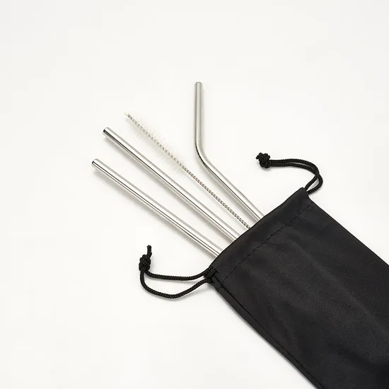 Straight 304 Stainless Steel Straw 6mm Wide with Cleaning Brushes 
