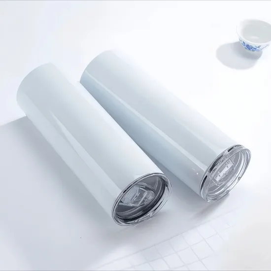 Double Wall Stainless Steel Tumblers 20oz Straight Straw Coffee Mug Vacuum Insulated White Water Cups Sublimation Blanks Tumbler 